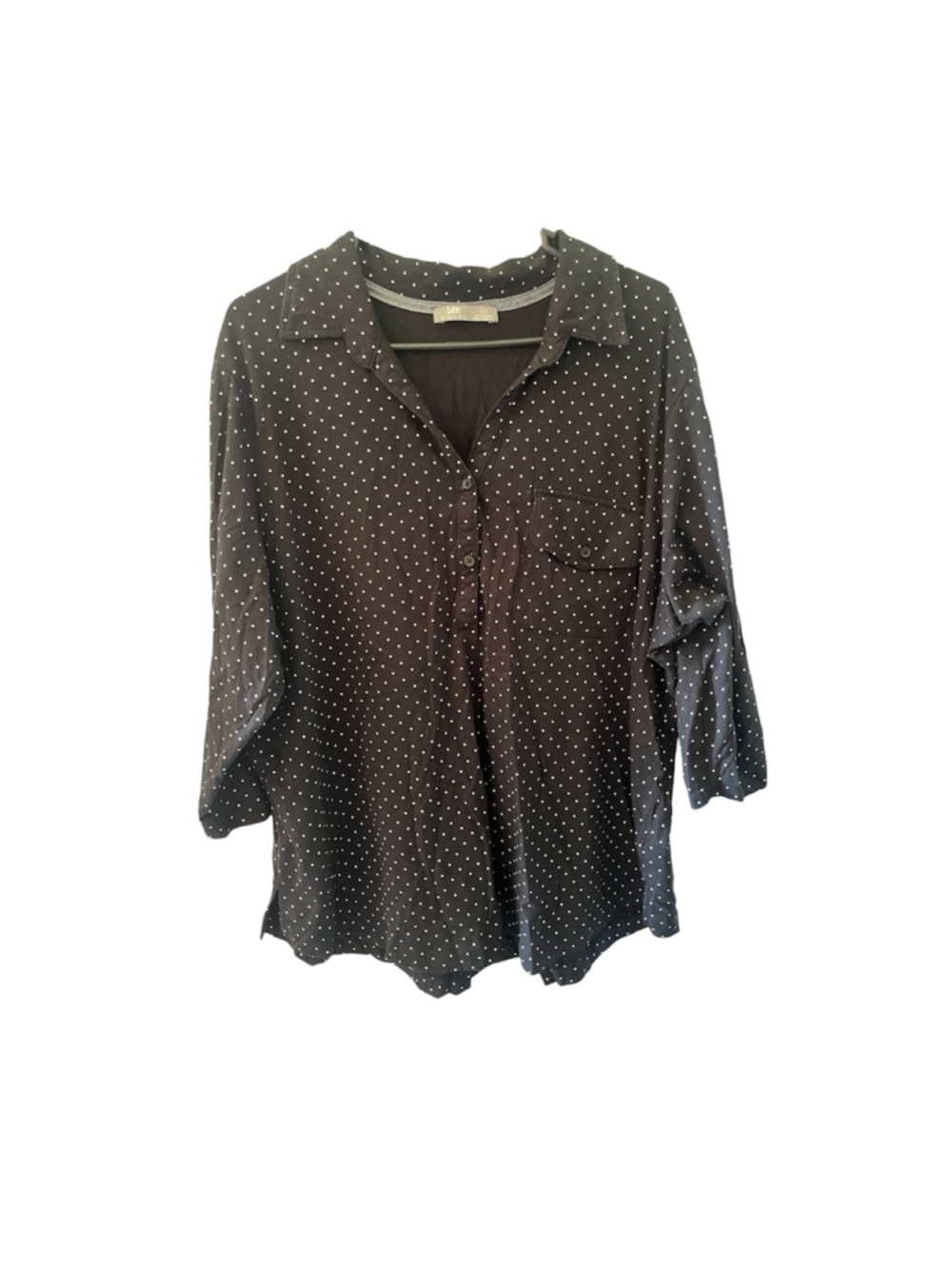 Women's Lee Riders Black Polka Dot Button Shirt 3X